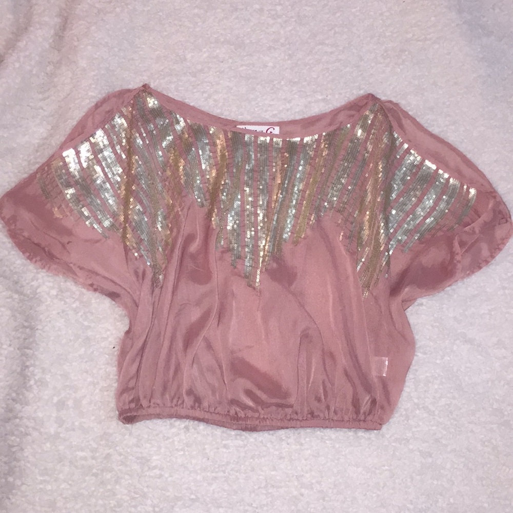 Cold Shoulder Sequin Top